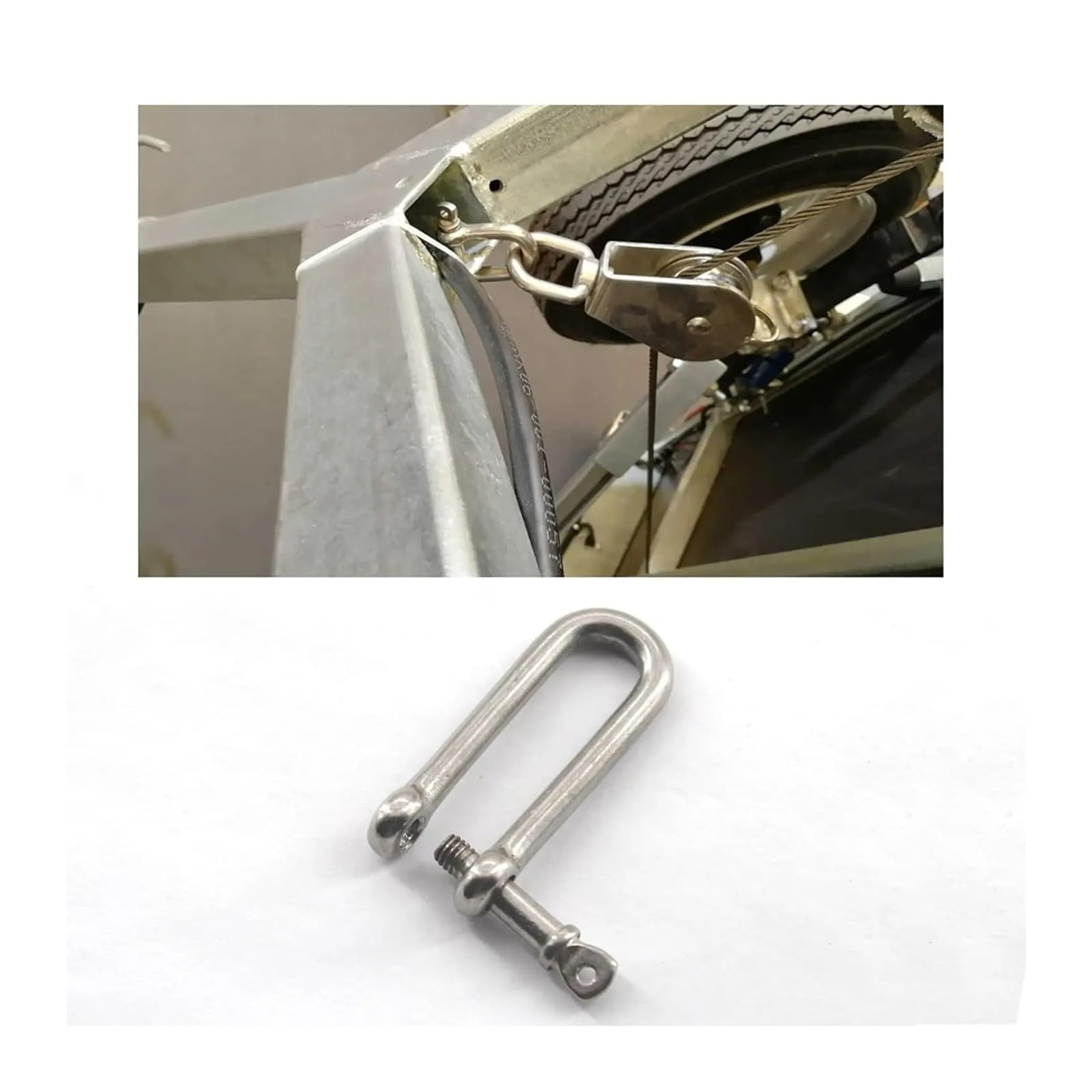 Grilletes acero inoxidable 1 Uds. Abrazadera de carga grillete D largo acero inoxidable 304 for cadenas cuerda elevación Paracord supervivencia for acampar al aire libre(M16)