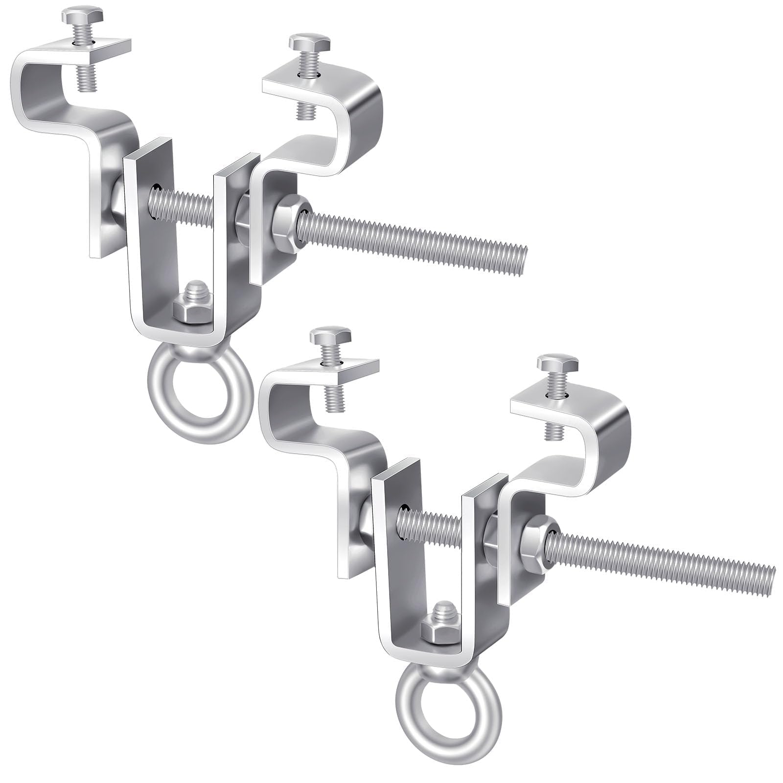 2 piezas Abrazadera Ajustable de Acero – Soporte para Saco de Boxeo, para Cargas Pesadas de Hasta 204 kg, Soporte Saco Boxeo Suelo Techo, Ajustable para Viga de 65 mm a 225 mm