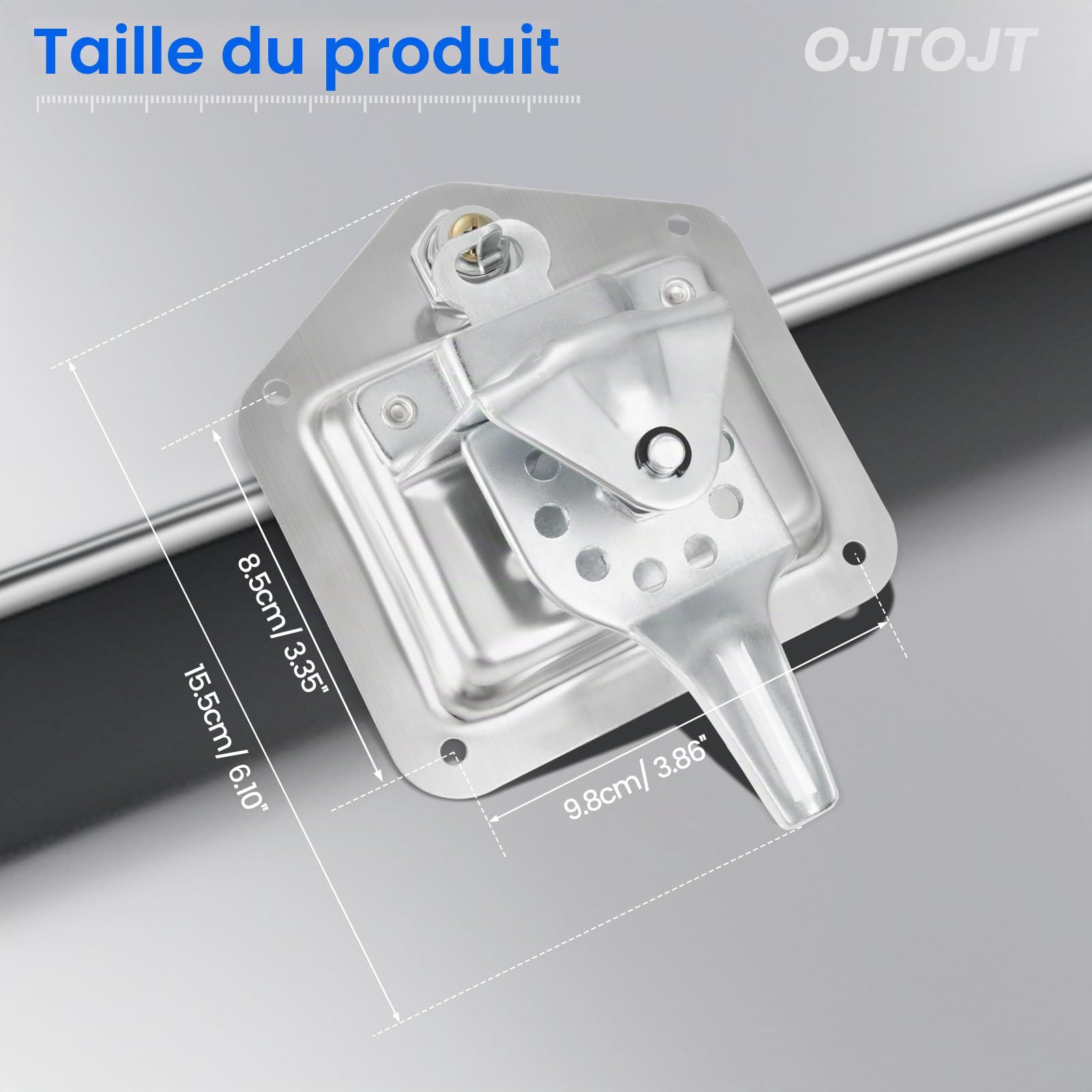 Serrure pour porte de camping-car, serrure de tiroir de camion, serrure à came avec poignée en T, en acier inoxydable, avec 2 clés, pour camping-car, camion, remorque, boîte à outils