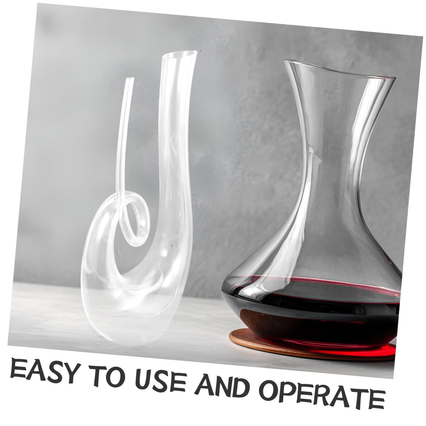 Weindekanter aus Glas 1300ml, Flacher Boden für Rotwein Zuhause