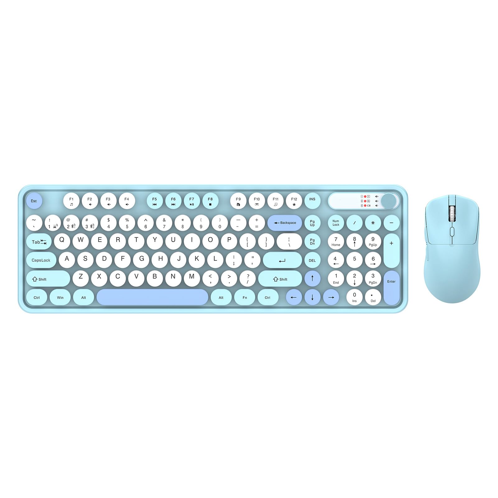 Clavier et Souris sans Fil 98 Touches Docooler Rechargeable 2.4G BT Bleu - 8