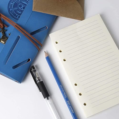 Miniatura 9 de Recarga de papel rayado, repuestos de cuero forrados, 6 agujeros (320 páginas) para carpetas A6, cuadernos recargables, paquete de 2 (cada paquete