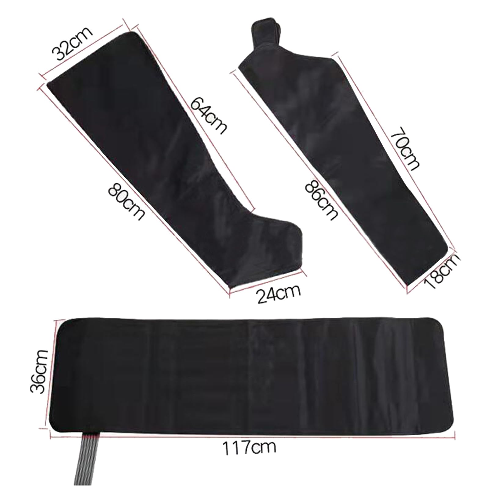 Botas Presoterapia Piernas y Abdomen para Casa con 6 Camaras | Maquina de Presoterapia Profesional para Casa| Masajeador Drenaje Linfatico (Blackarms+legs+waist,6 Cavity)