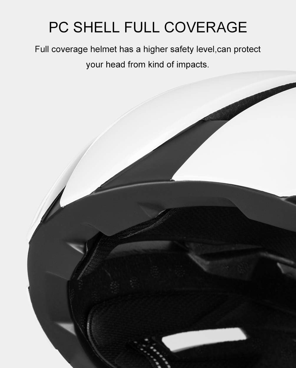 ROCKBROS Adult Bike Helmet Streamlined Aerodynamic, Comfortable Y - Shaped Strap Cycling Helmet for Men Women (58-62 cm) Reflective Adjustable Webbing for Road & Mountain Biking