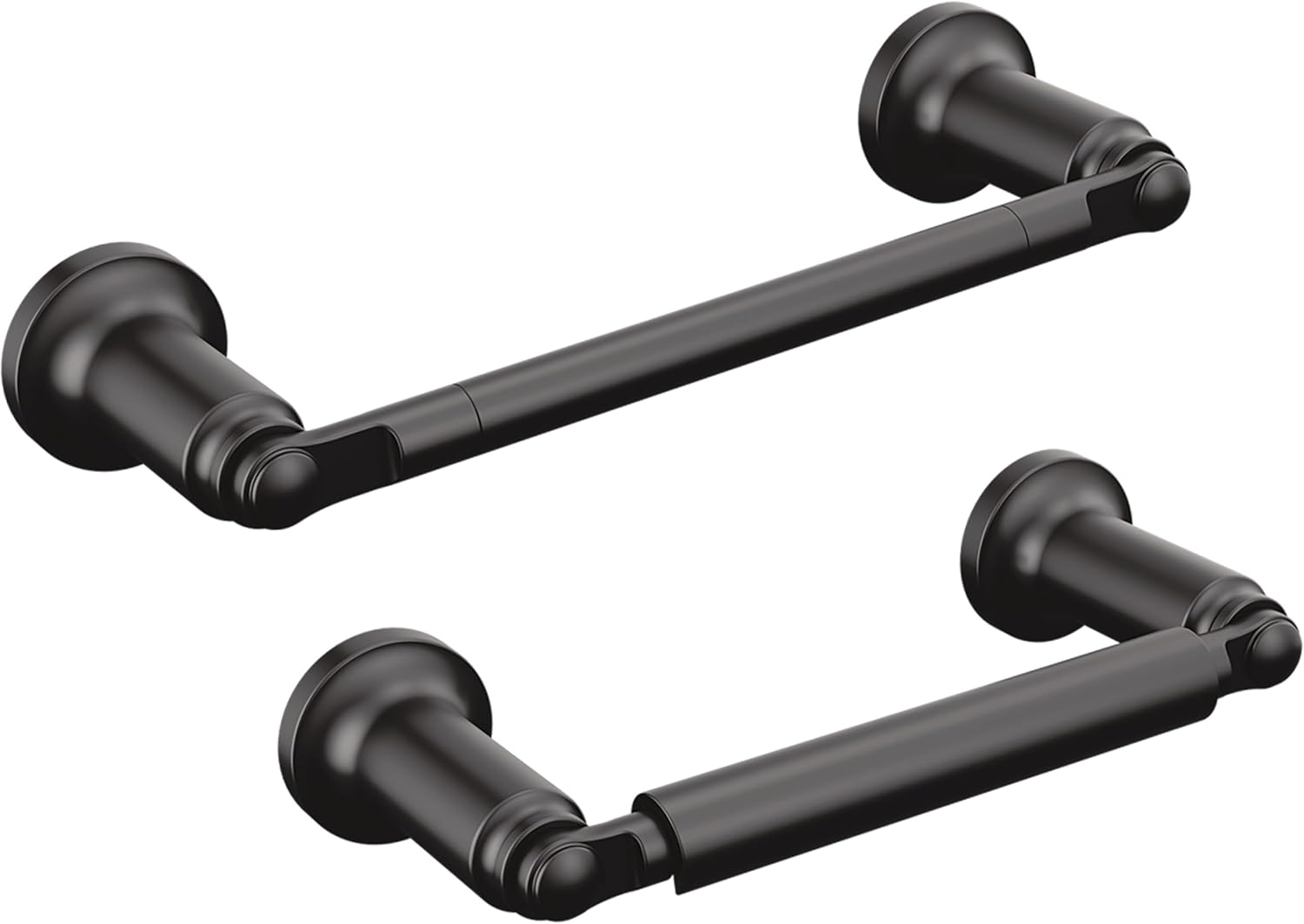 Delta Saylor 2-Piece Bathroom Set with 8 in. Hand Towel Holder and Toilet Paper Holder | Matte Black Bathroom Accessories | Bathroom Hardware Set