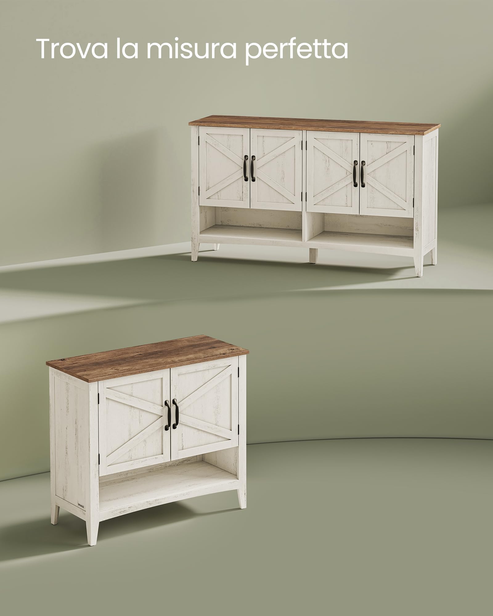 VASAGLE LIRY Collezione - Mobiletto Porta Scarpe, Scarpiera a 3 Livelli, Stile Tradizionale Americano, con Ripiano Regolabile, Manici, Gambe Robuste, Ingresso, Bianco Vintage LBC038W01