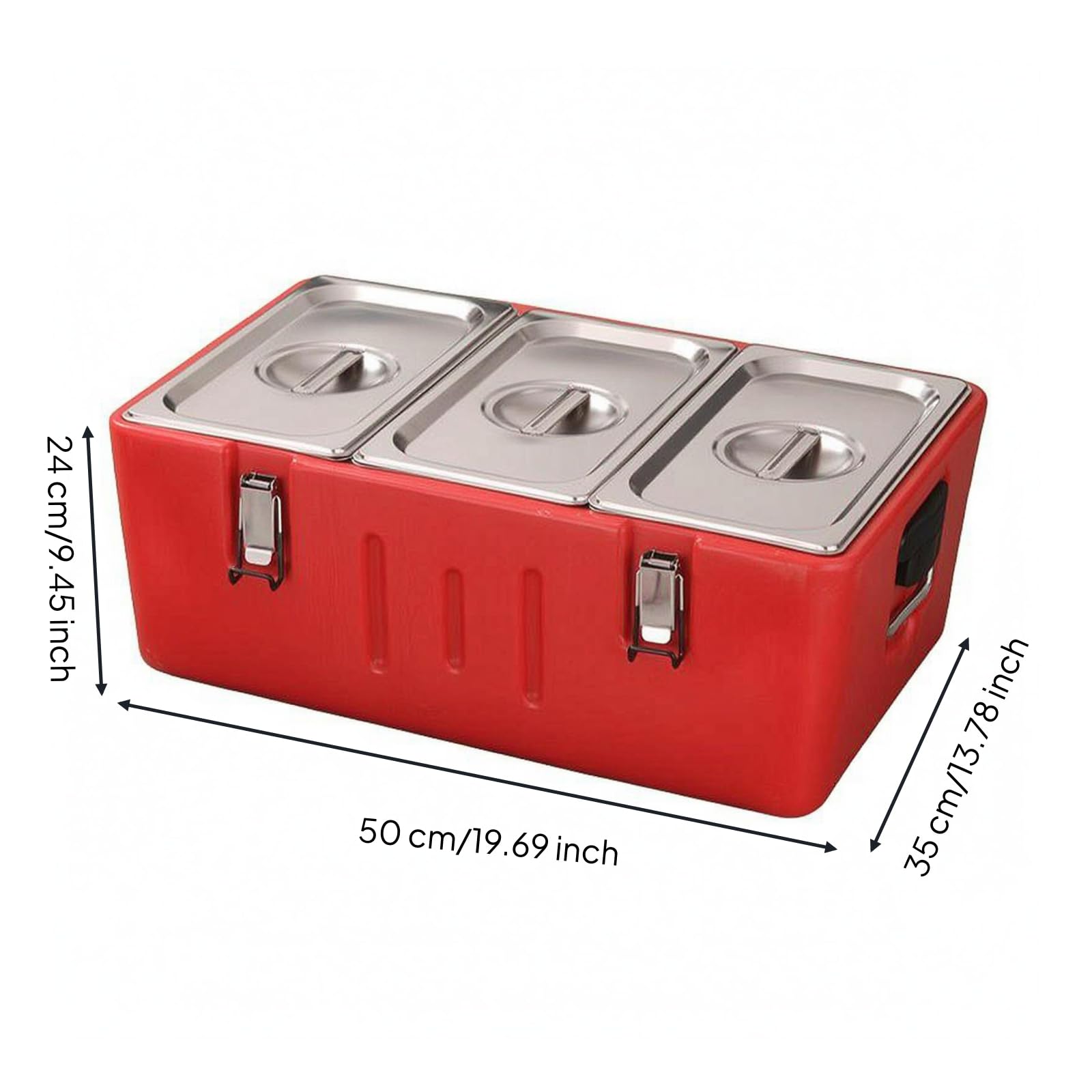 Scatola Pranzo Termica Doppio Coperchio Portapranzo Isolato Chiusure Metalliche Lunch Box in Acciaio Inox, style to 2