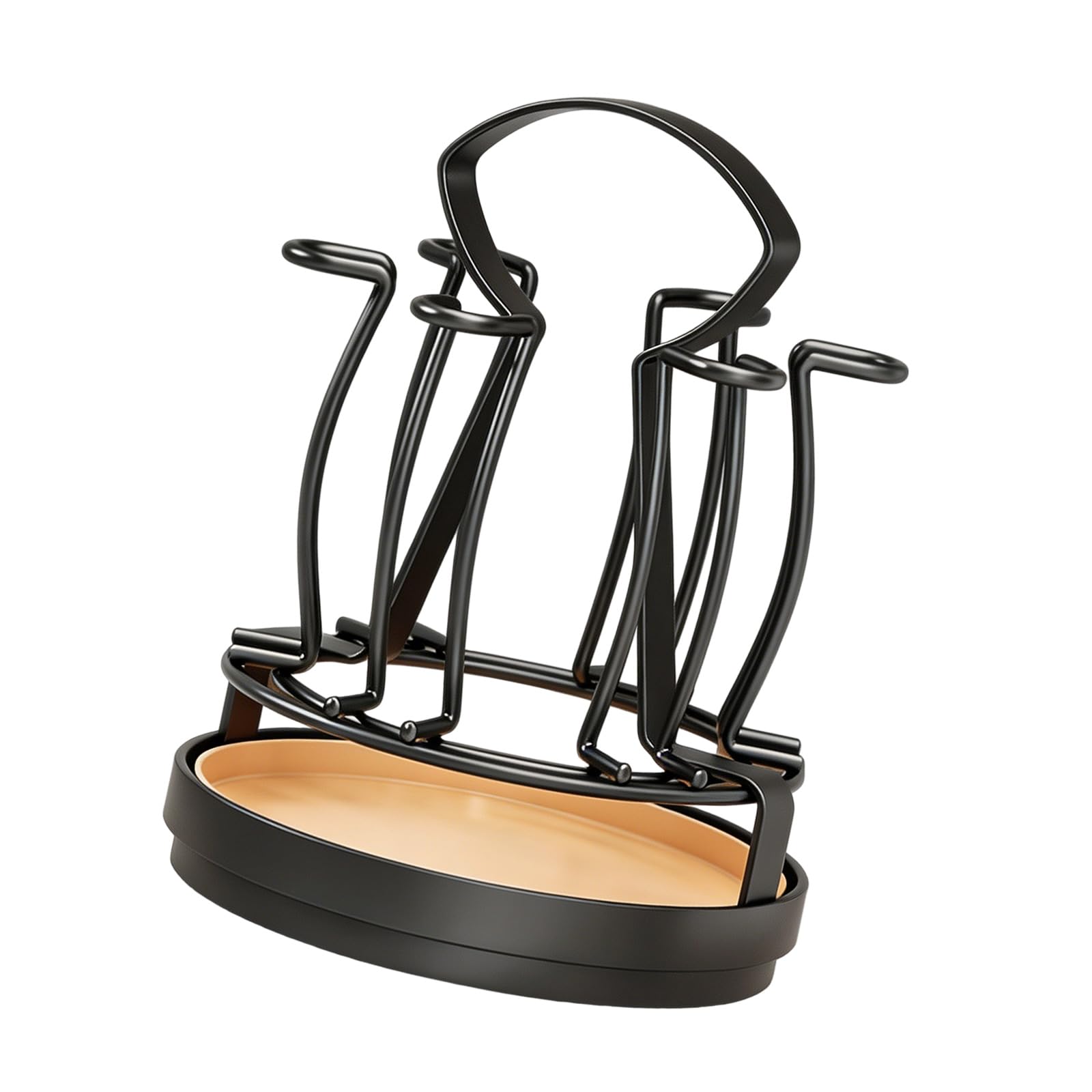 Avejjbaey Rustics Iron Cup Organizers with Sturdy Base for Stable Rotation for Kitchen Dining Room Decoration Carbon Steel Cup Shelf