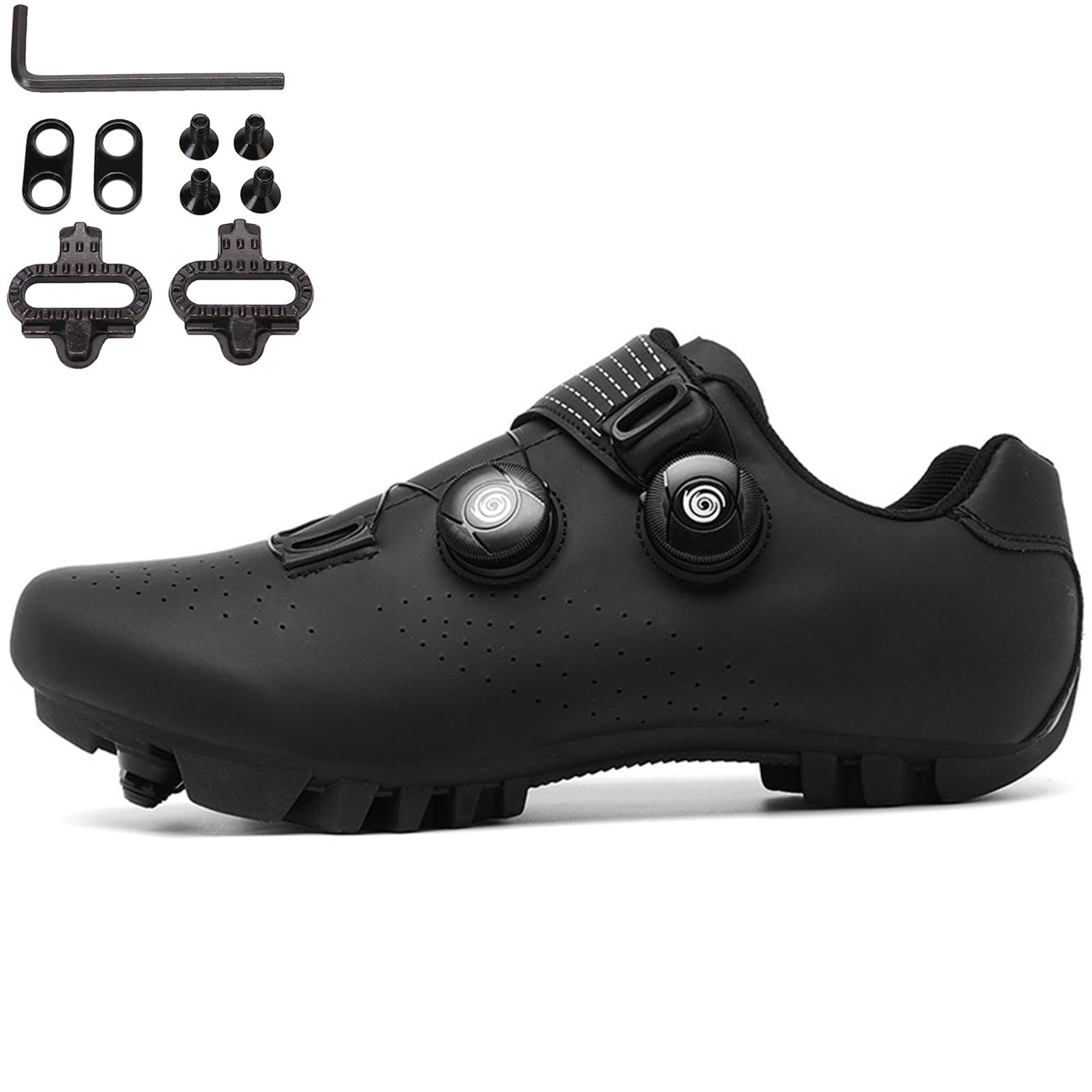 Mountainbike Schuhe Unisex kompatibel mit SPD 2 Schrauben mit Cleats, Fahrradschuhe MTB Schuhe Atmungsaktive Outdoor-Radschuhe