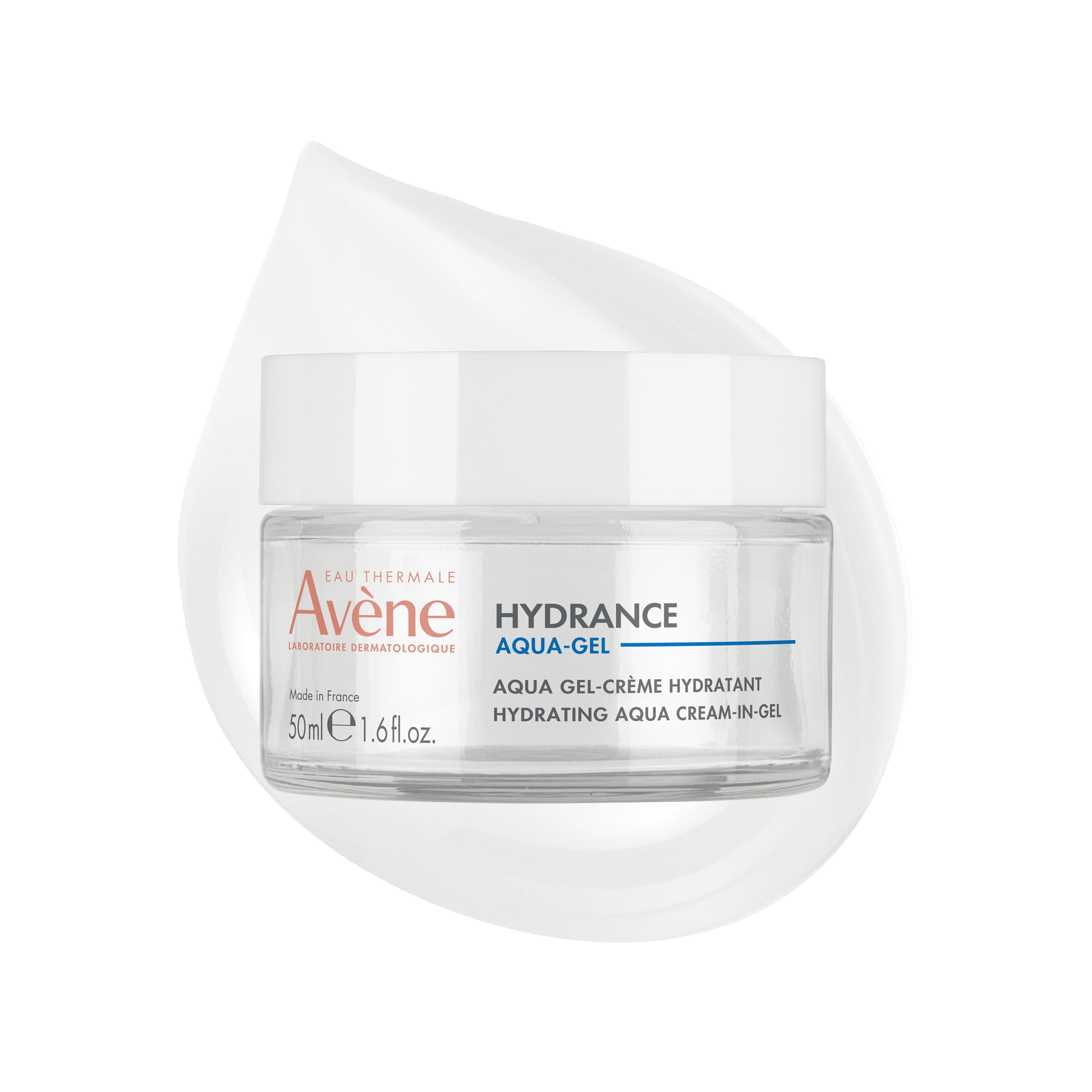 Avene Hydrance Aqua - Crema hidratante en gel con ácido hialurónico y aloe vera, crema de textura de gelatina intensamente hidratante para piel seca, 50 ml