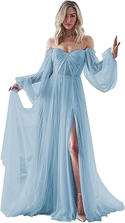 Long Sleeve Wedding Dress Plus Size Prom Dress 2024 Tulle Ball Gown Princess Formal Evening Gowns for Women