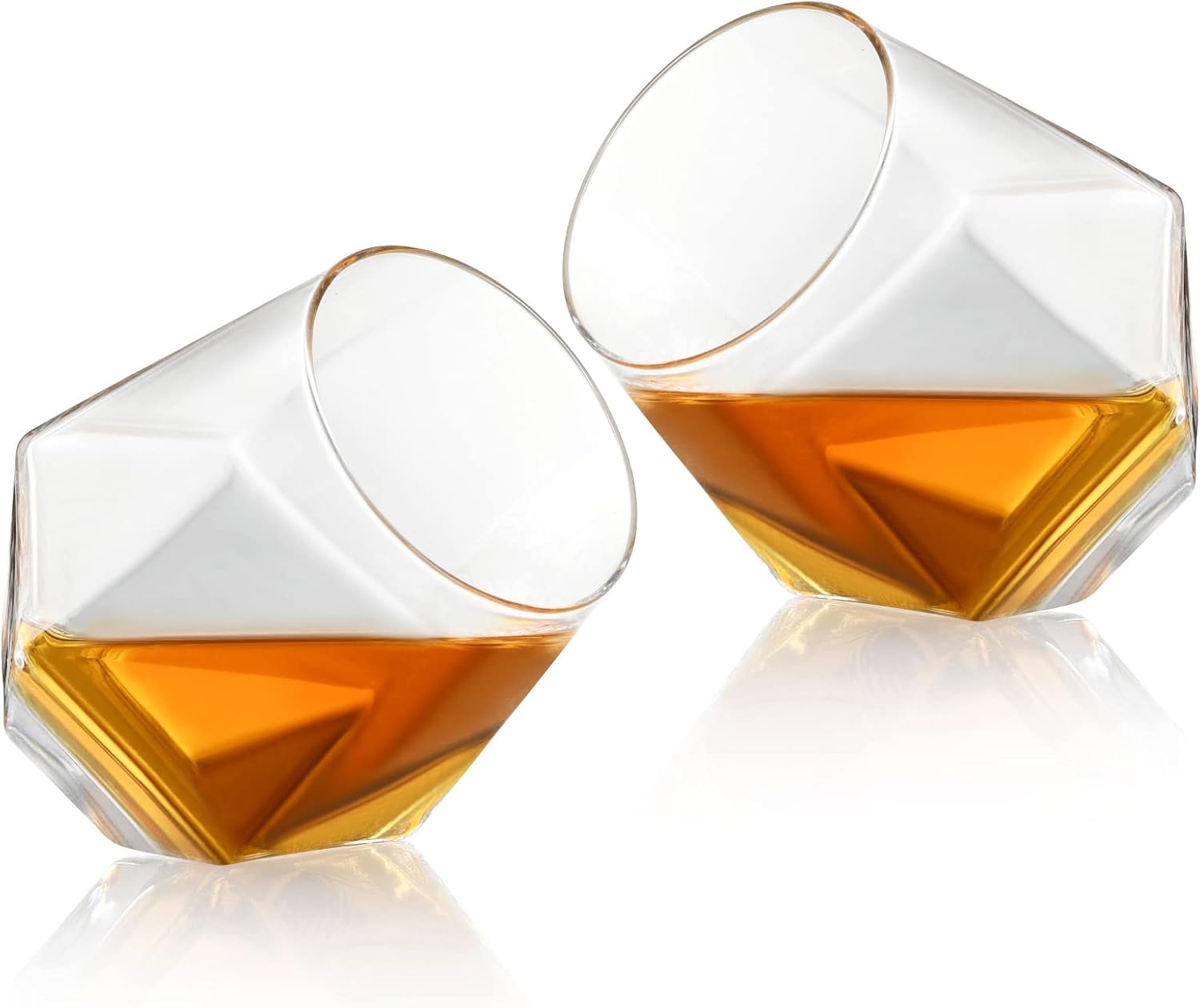 the diamond glassware Diamond Decanter Set with 2 Glasses - Handmade Drink Holder for Whiskey, Scotch, Bourbon - Elegant, Light, Durable - Barware Gift for Birthday, Anniversary and Father’s Day