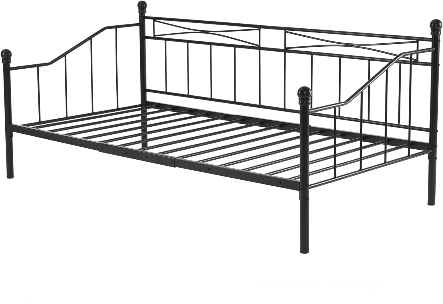 ZINUS Yelena ベッドフレーム セミダブル ブラック ホワイト 組立簡単