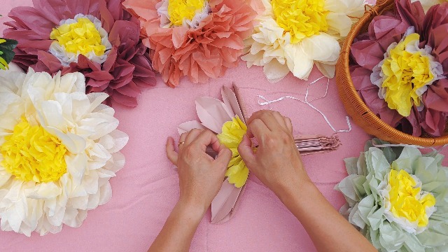 12 Pompons En Papier De Soie, Pompons, Guirlande Suspendue, Fête De