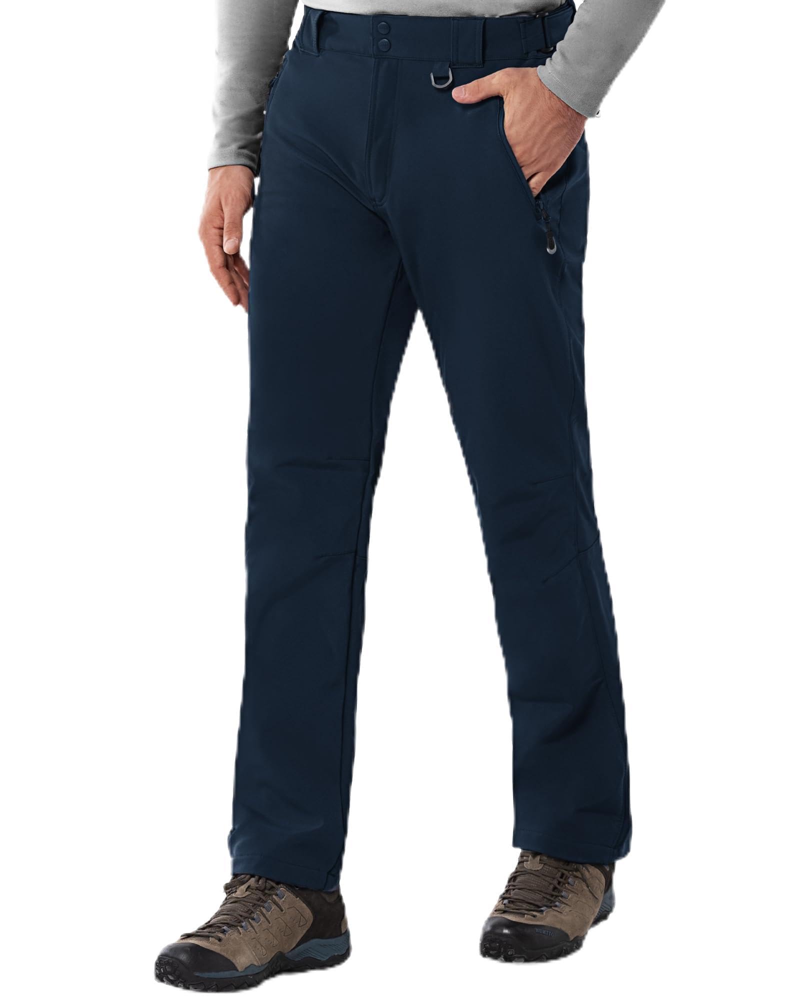 33,000ft Pantalon d'extérieur softshell pour homme - Imperméable - Coupe-vent - Pantalon de ski - Doublure polaire chaude - Pantalon de travail - Pantalon de trekking - Pantalon de randonnée, bleu