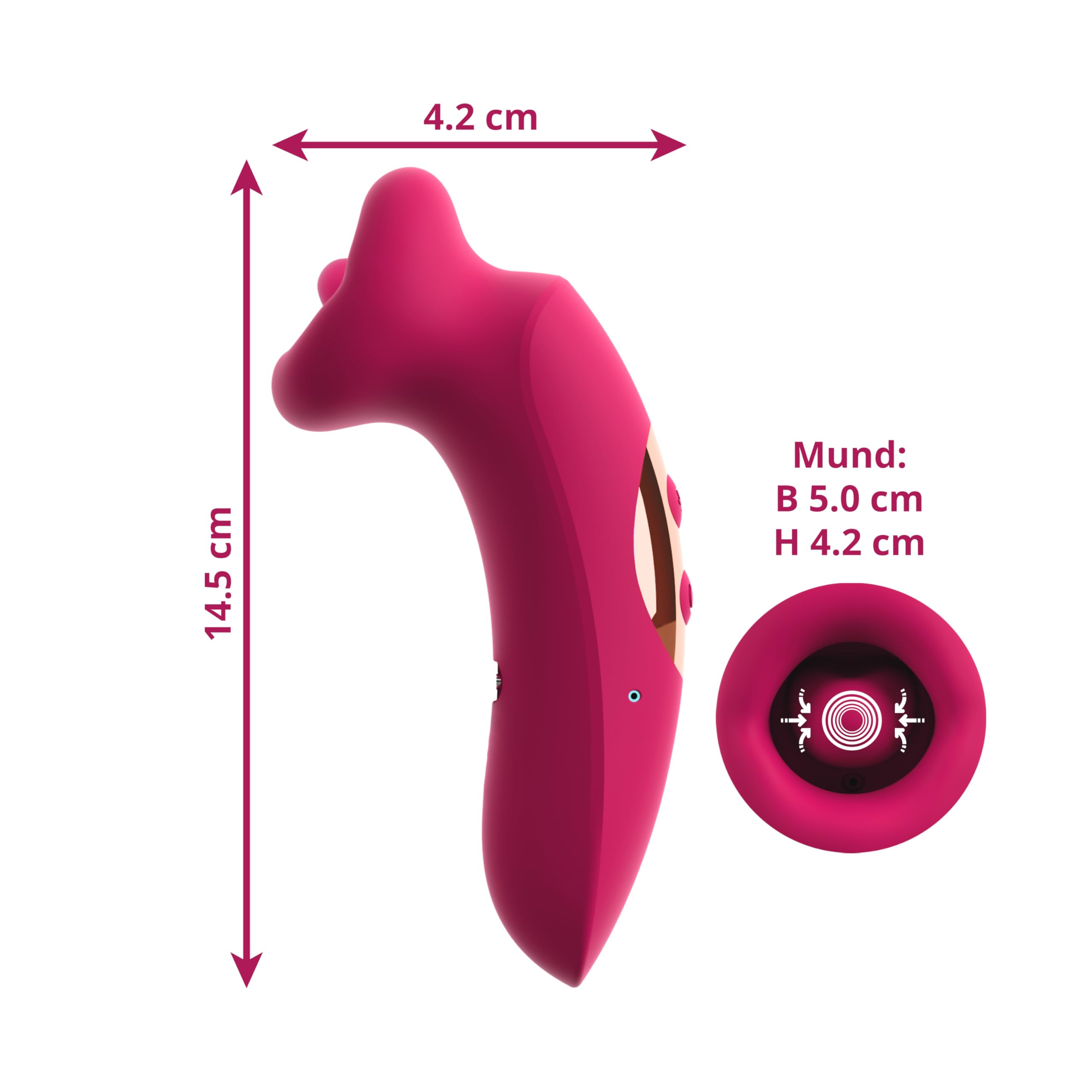 You2Toys Oral Fun Vibratore a ventosa con lingua vibrante, labbra in silicone morbido, 3 modalità di aspirazione + 10 modalità di vibrazione, stimolatore clitoride silenzioso, ricaricabile tramite USB