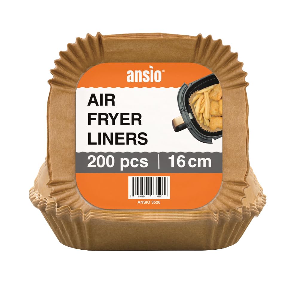 ANSIO Air Fryer Paper Liners, 200 PCS Square Disposable Liners, 16cm x 16cm x 4.5cm Inner Fit for COSORI Ninja
