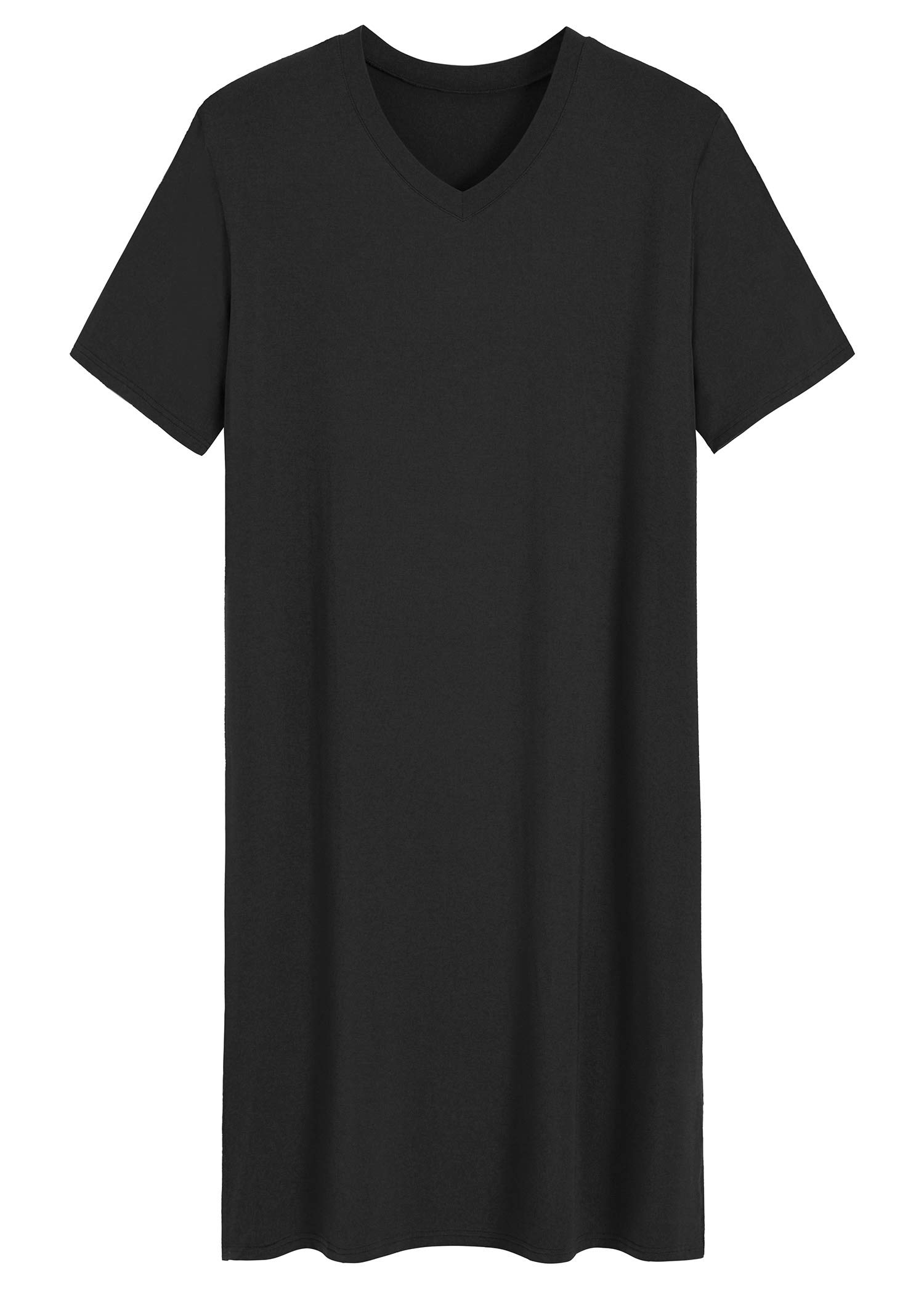 Latuza Men's Viscose Nightshirt Short Sleeves Sleep Shirt