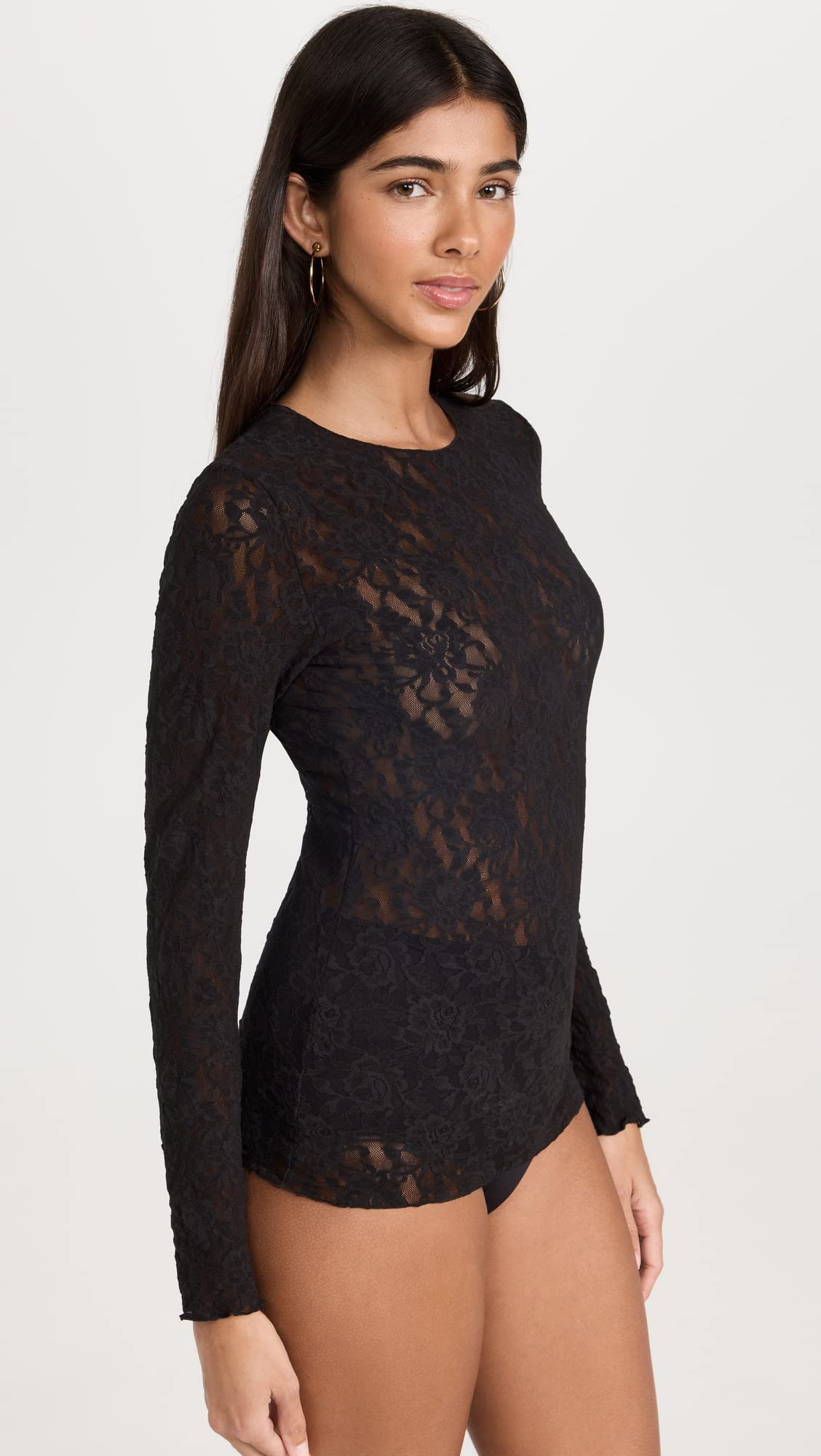 Hanky Panky Haut À Manches Longues Non Doublé en Dentelle Haut à Manches Longues Non doublé en Dentelle Femme (Lot de 1)