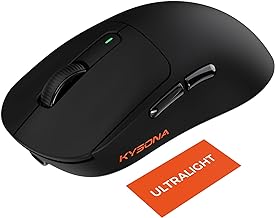 Wireless Gaming Mouse 55g Ultra-Lightweight, PAW3395 Lag-Free Sensor, 26K DPI, 80Hrs Long Battery Life, 6 Programmable Button for PC, 3 Modes (2.4G/Wired/BT), Win with M600, Black