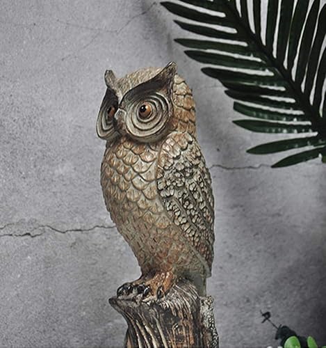 Miniatura 3 de LQX Escultura Artesanía de mesa Figuritas Coleccionables Estatua de Búho Ornamento, Escultura de Búho Material de Resina Patio Animal Escultura