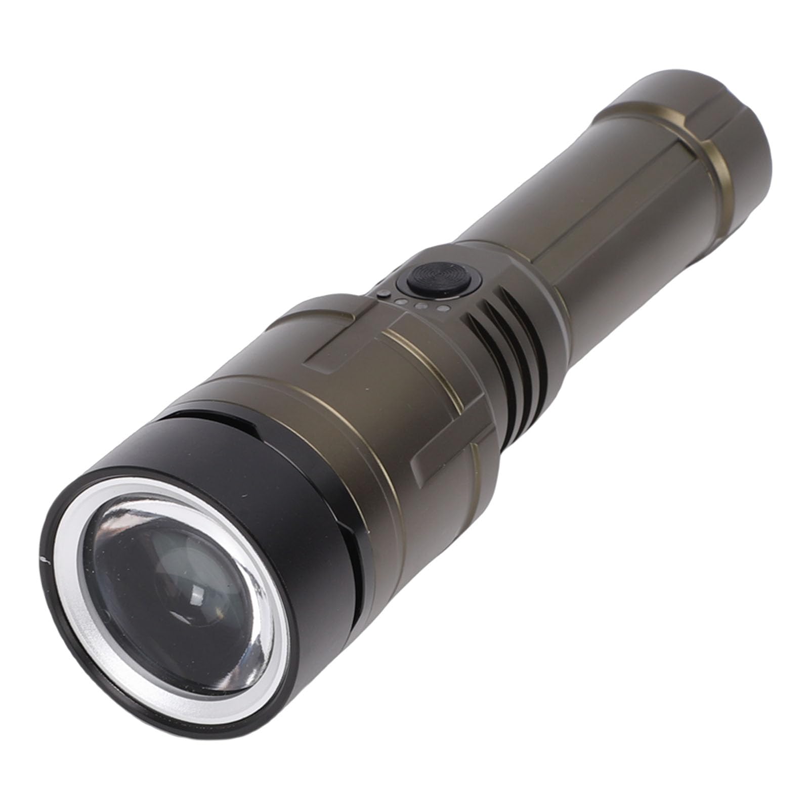 Luocute Torcia Ricaricabile 1500 Elevati con Lente, Flash LED Super Luminoso, 5 Modalità Impermeabilizzazione Torce Potenti Portatili per Elementi Essenziali da Campeggio di Emergenza (GREEN)