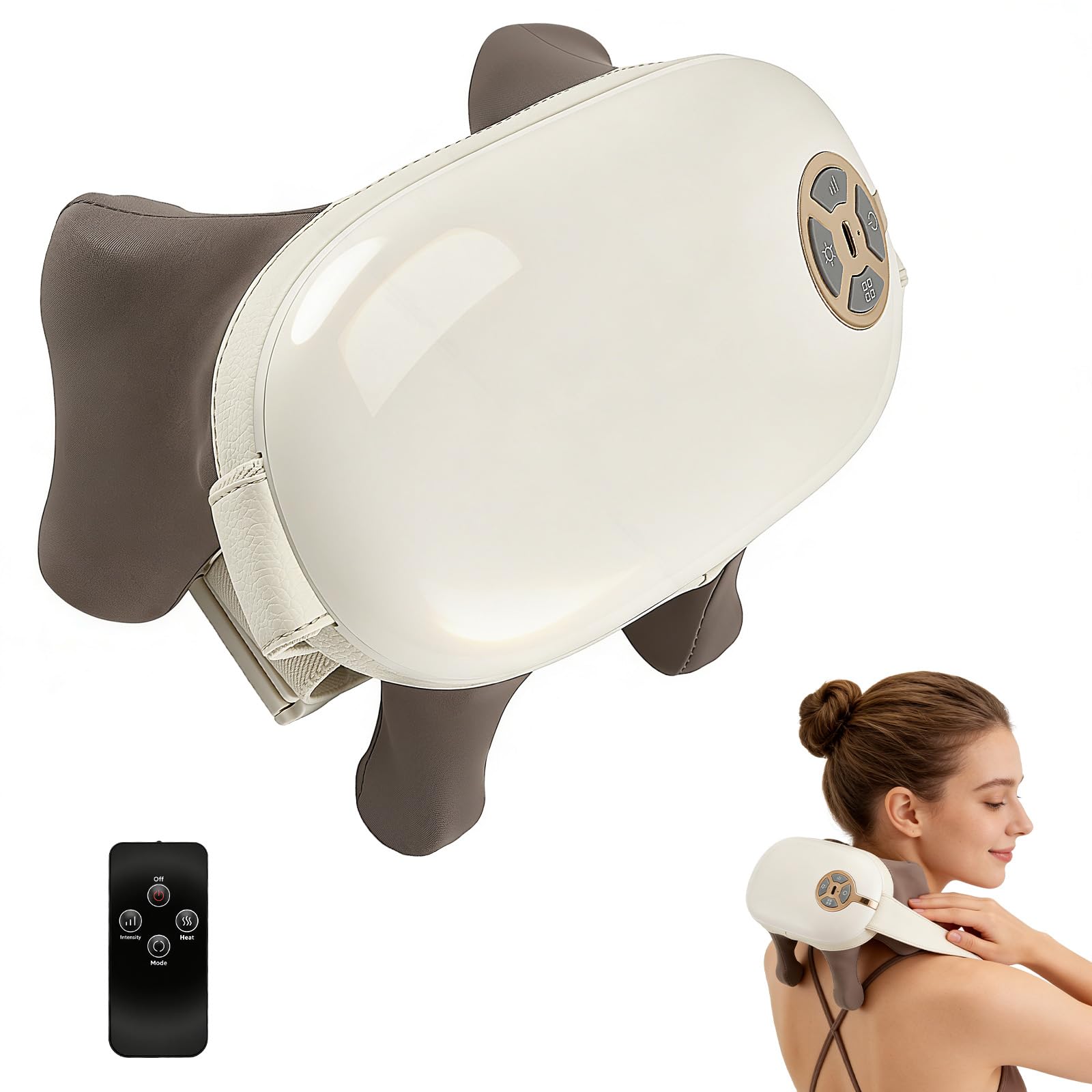 Masajeador de cuello y hombros con función relax, masajeador 6D con 4 niveles y 5 modos, masaje profundo de espalda, cuello y hombros, tecnologÃa manual para mujeres y hombres