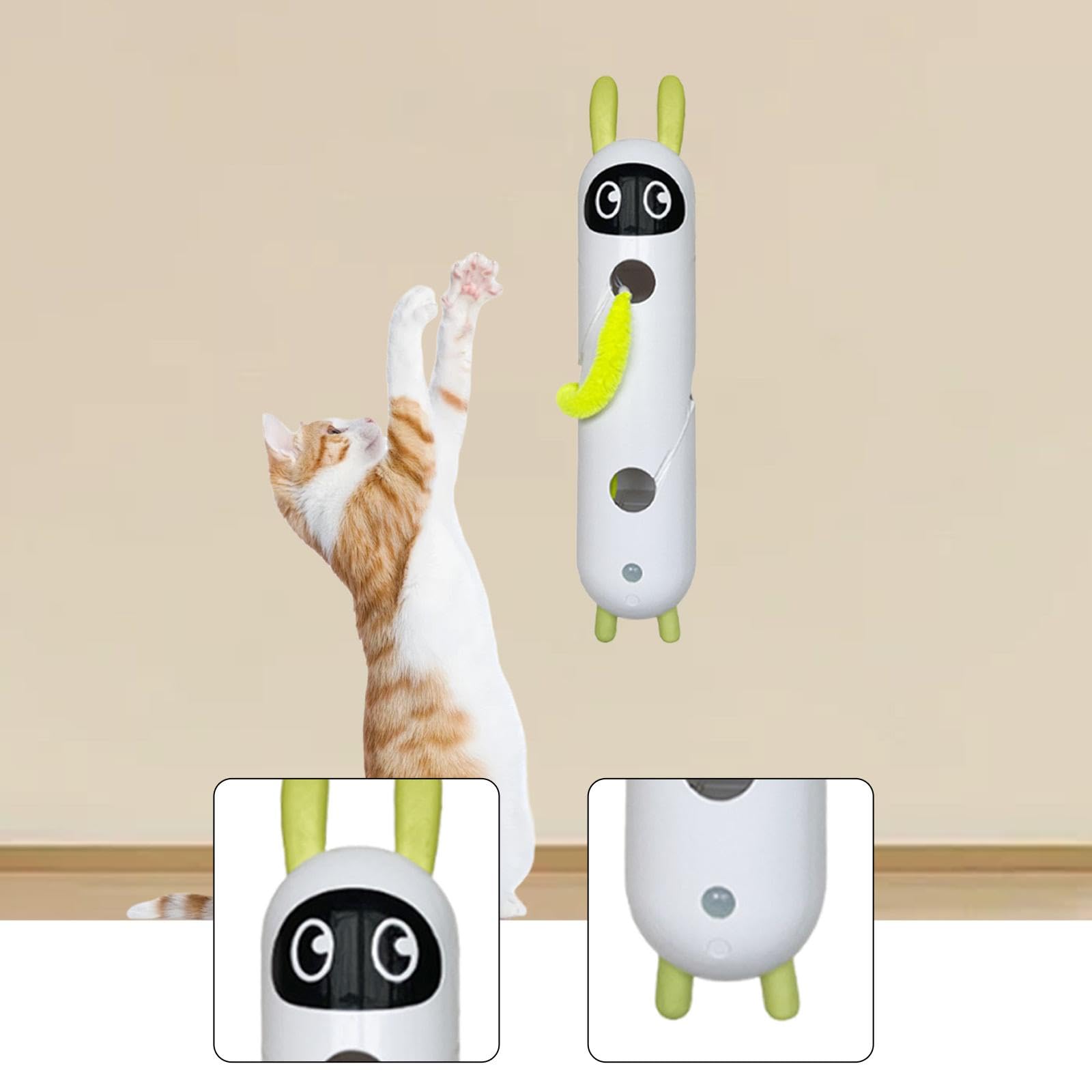 Qianly Jouet Interactif Intelligent pour Chat, Ventouse, Simulation de Taquinerie pour Chaton et Petits Chats, Exercice