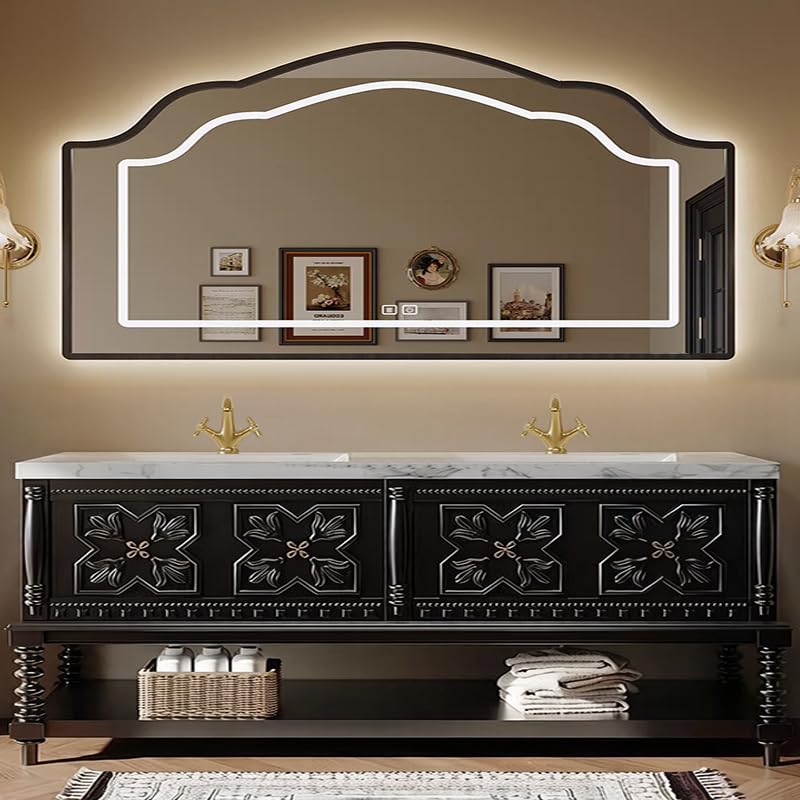 Tocador de baño independiente de 48 a 92 pulgadas con fregadero individual/doble, amplio almacenamiento, diseño moderno, perfecto para baños elegantes