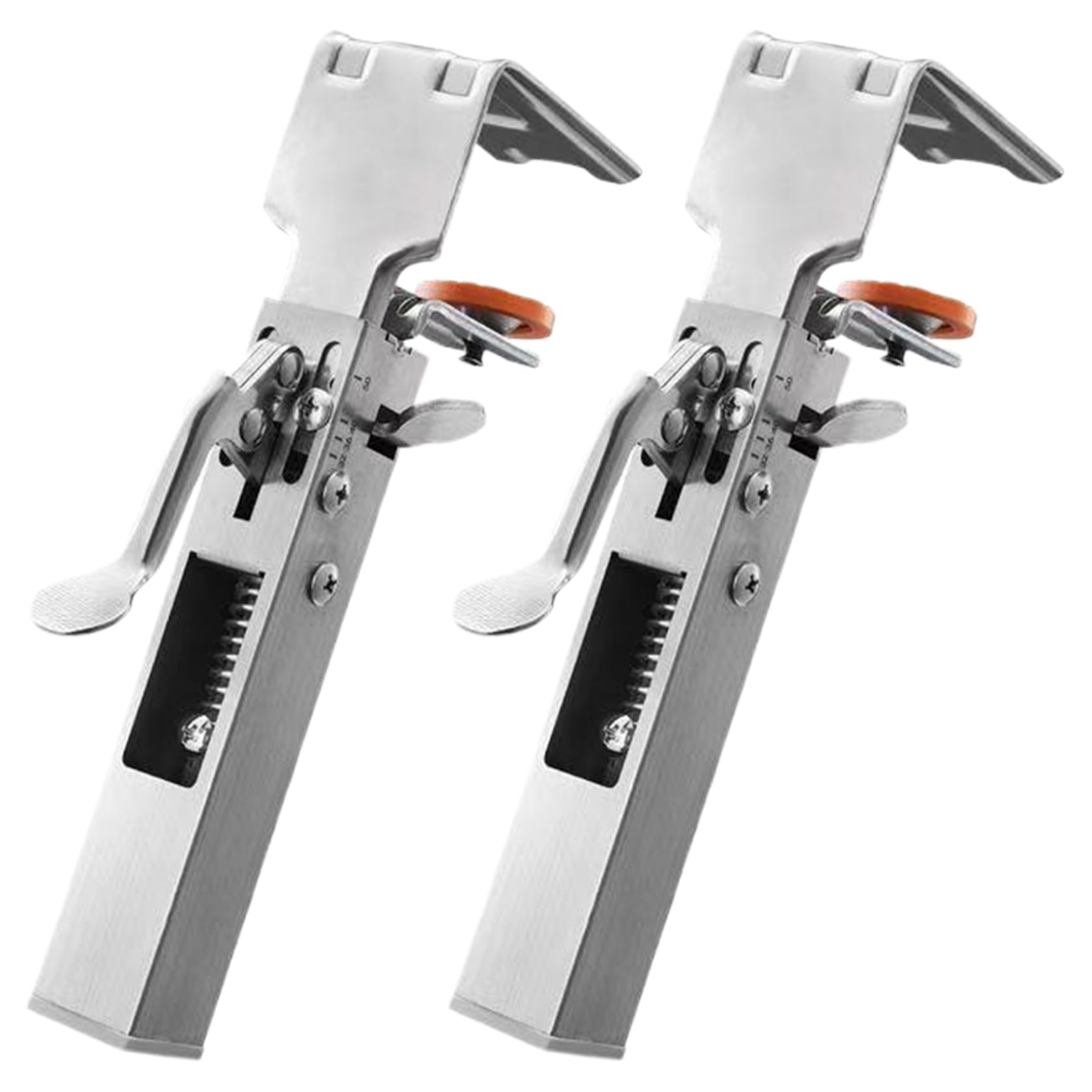 2Pcs Drawer Front Installation Clamps 21 to 50mm Width Drawer Front Clamps Right Angle Stainless Steel Adjustable Fixing Clamp with Press Handle Slide Jig