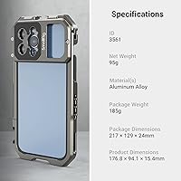 Vista 4 de SmallRig Jaula de aparejo de video para iPhone 13 Pro Max con doble zapatillas, estabilizador de teléfono móvil de aluminio, jaula de aparejo