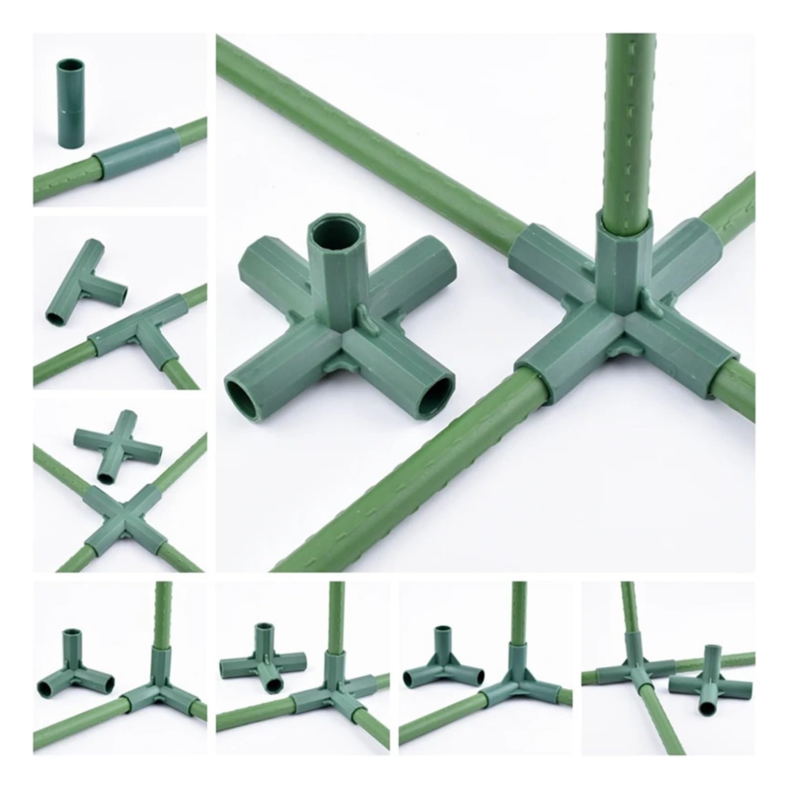 Connettori per Telaio da Giardinaggio 2-20 pz Giardino Serra Telaio Tubo di Raccordo Connettori Pianta Fiore Palo Scherma Giunti Casa ID 16mm 3-way 4-way 2-way 5-way(90 Degree Three-way,12PCS)
