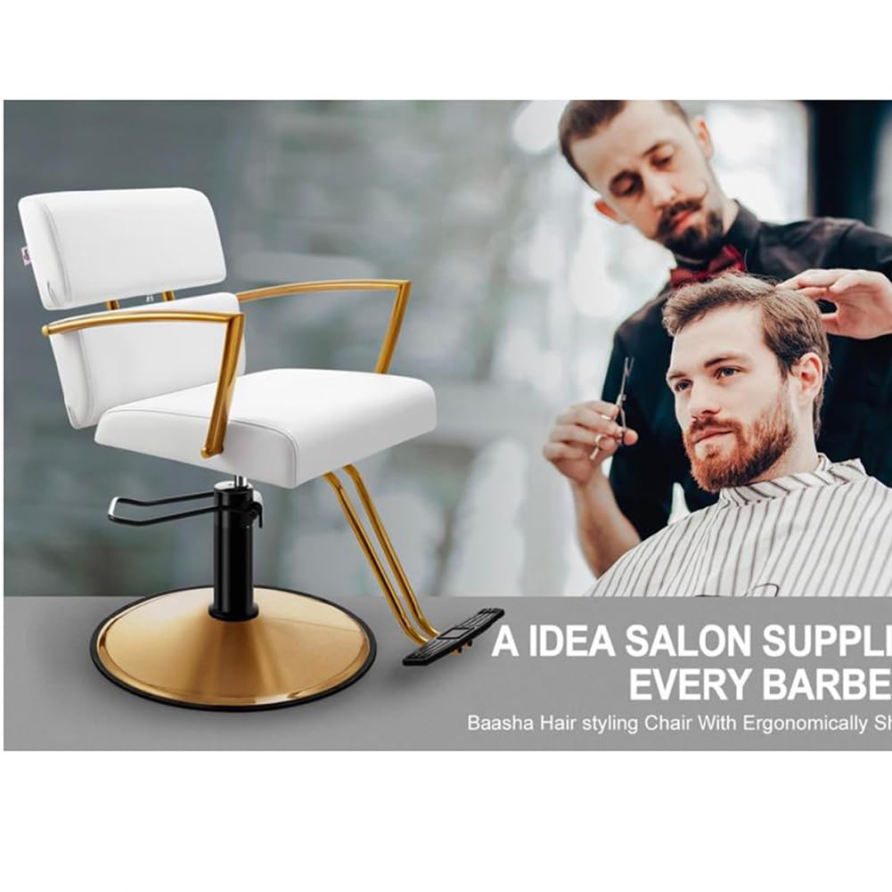Friseurstühle, Schwerlast-Friseurstuhl für Friseure, 360° drehbarer, verstellbarer Salonstuhl mit Hydraulikpumpe, Spa- und Beauty-Ausstattung, professioneller Friseurstuhl für Zuhause – Schw