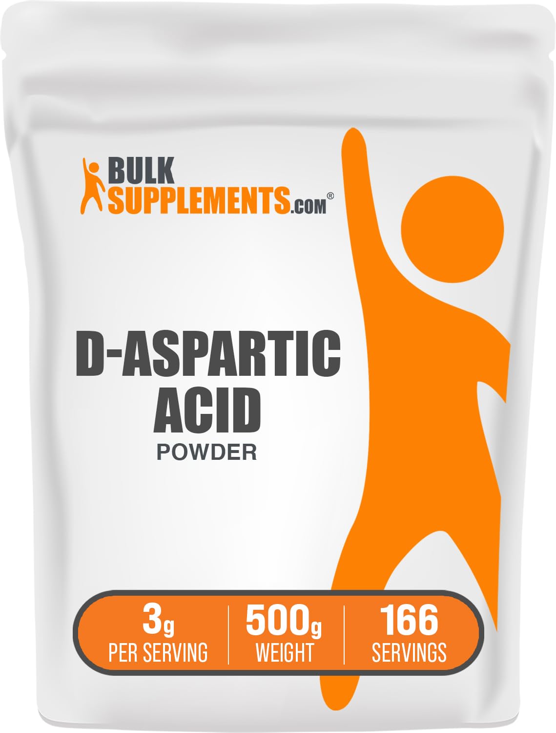 BulkSupplements.com D-Aspartic Acid Powder - D-Aspartic Acid Supplement for Men, Unflavored Amino Acid - Pure & Gluten Free, 3g per Serving, 500g (1.1 lbs) (Pack of 1) 1.1 Pound (Pack of 1)