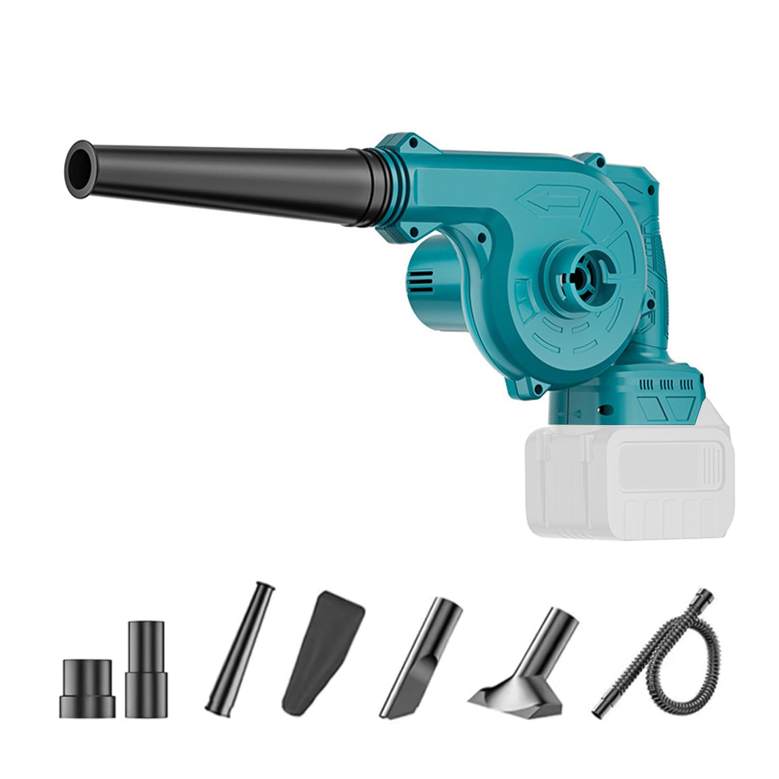 Electric Powder Leaf Blower,Leaf Blower and Electric Vacuum Cleaner 2 in 1,0-16000r/min idle rate, 0-3,6m³/min air flow,18V battery compatibility