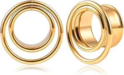 Vankula Oortunnel, 1 paar double flared flesh plugs, eenvoudig roestvrij staal, voor mannen en vrouwen, oorpiercing, oorgat, rekbaar, sieraad 8 mm tot 19 mm, 19mm(3/4), Metaal