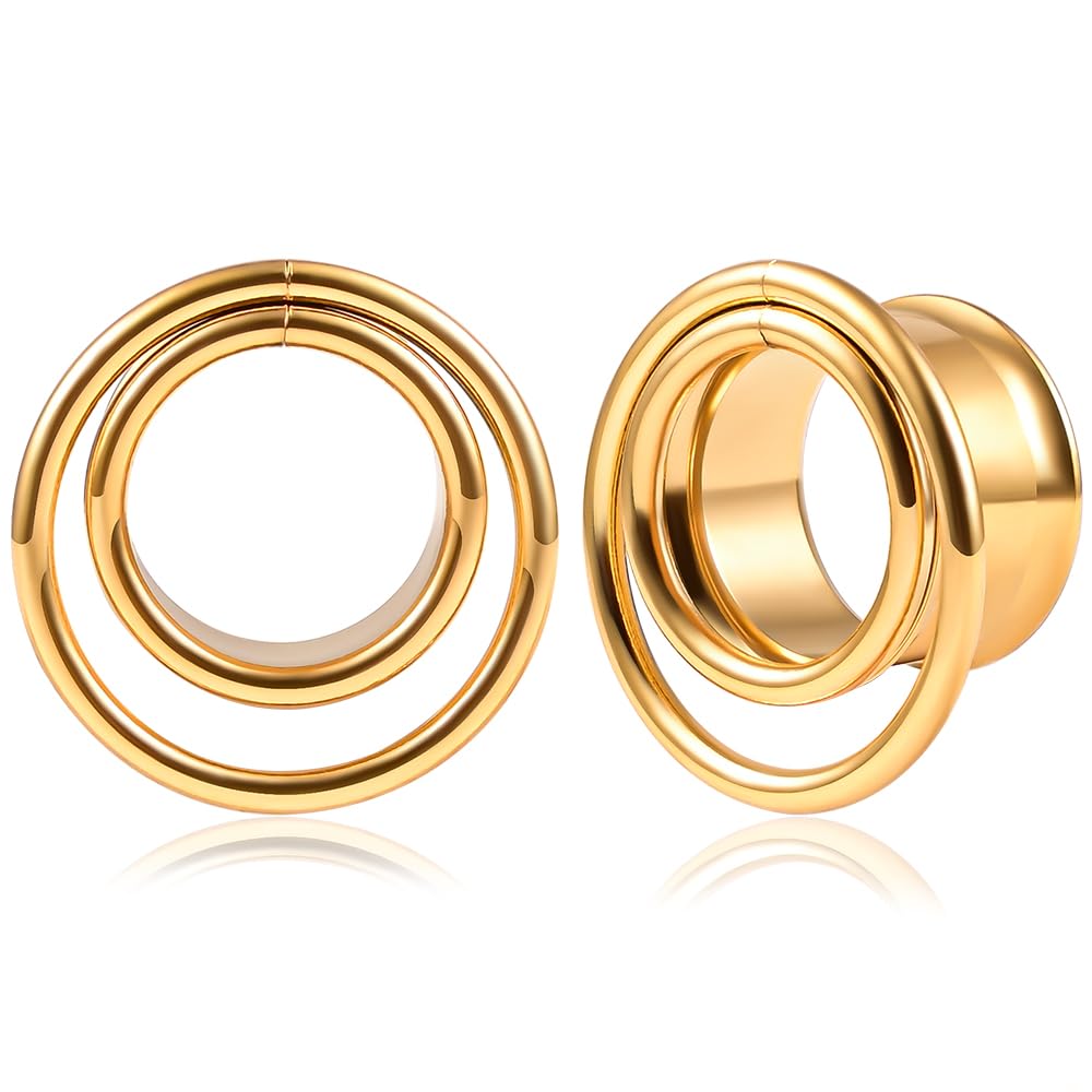 DOEARKO2PCS Ear Gauges Cool Bat Saddle Ear Plugs Tunnels 316 Stainless Steel Hypoallergenic Earrings Gauges for Ears Expander Body Piercing Jewelry