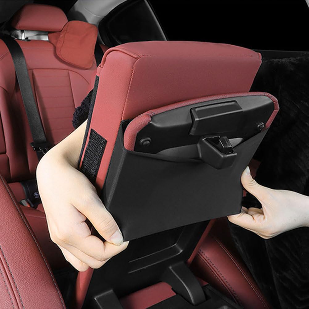 KBH Car Center Console Armrest Cover For 2020-2026 Ford Escape Accessories/2021-2026 Ford Bronco Sport, Leather Middle Console Lid Arm Rest Cushion Pad, Black - View #8