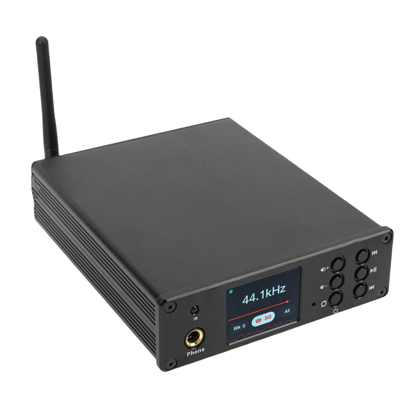 Wakects Przedwzmacniacz Odbiornika Bluetooth Dekoder ze Stopu Aluminium Przedwzmacniacz z Bluetooth 5.4 QCC3084 Wyświetlacz TFT LDAC AptX HD USB Koncentryczny Optyczny dla Użytkowników Domowych
