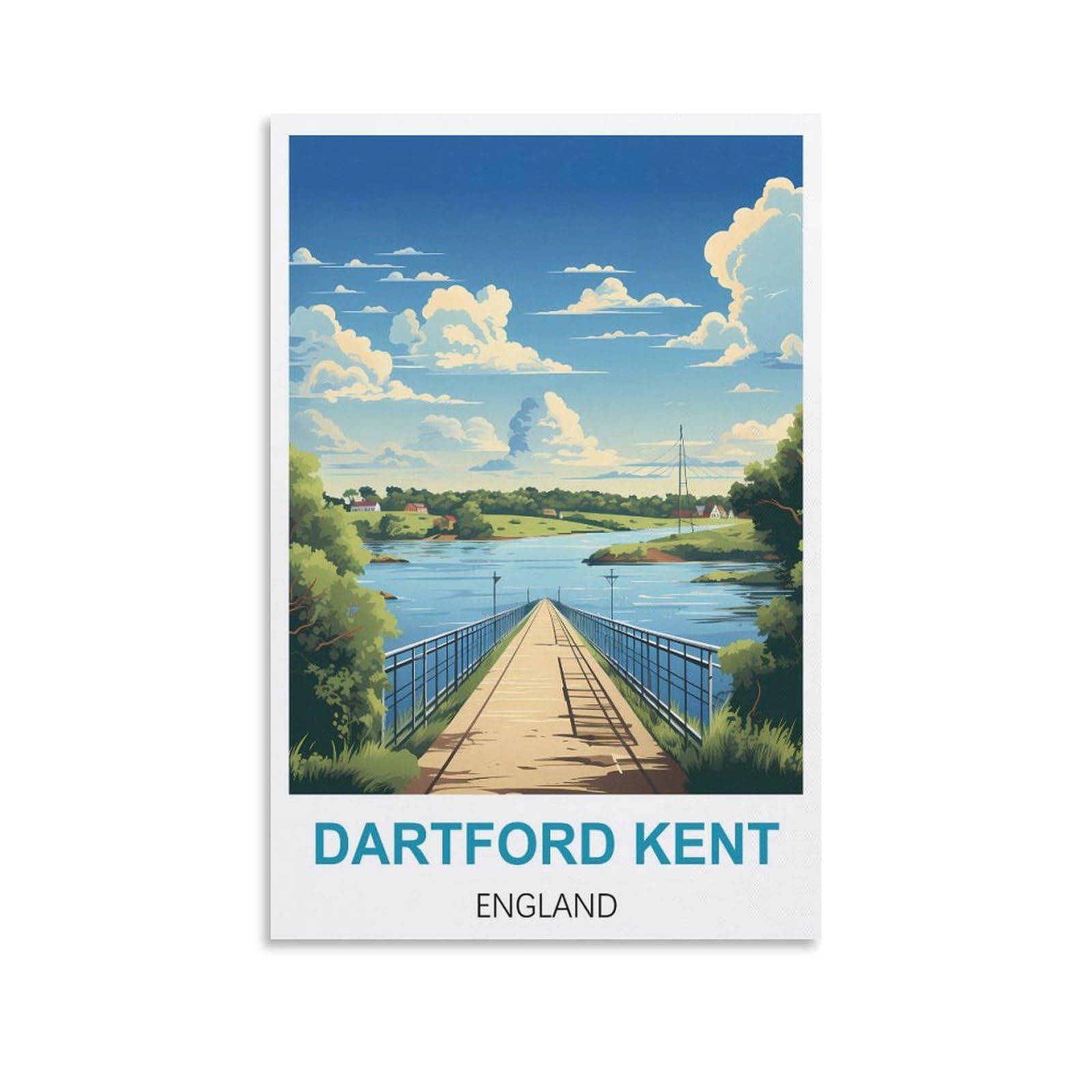 EZMLFA 5D Diamond Painting Kits for Adults,Dartford Kent Englands,Diamond Painting,Landscape Gem Art Kits Adult and Crafts Home Decor 30x40cm