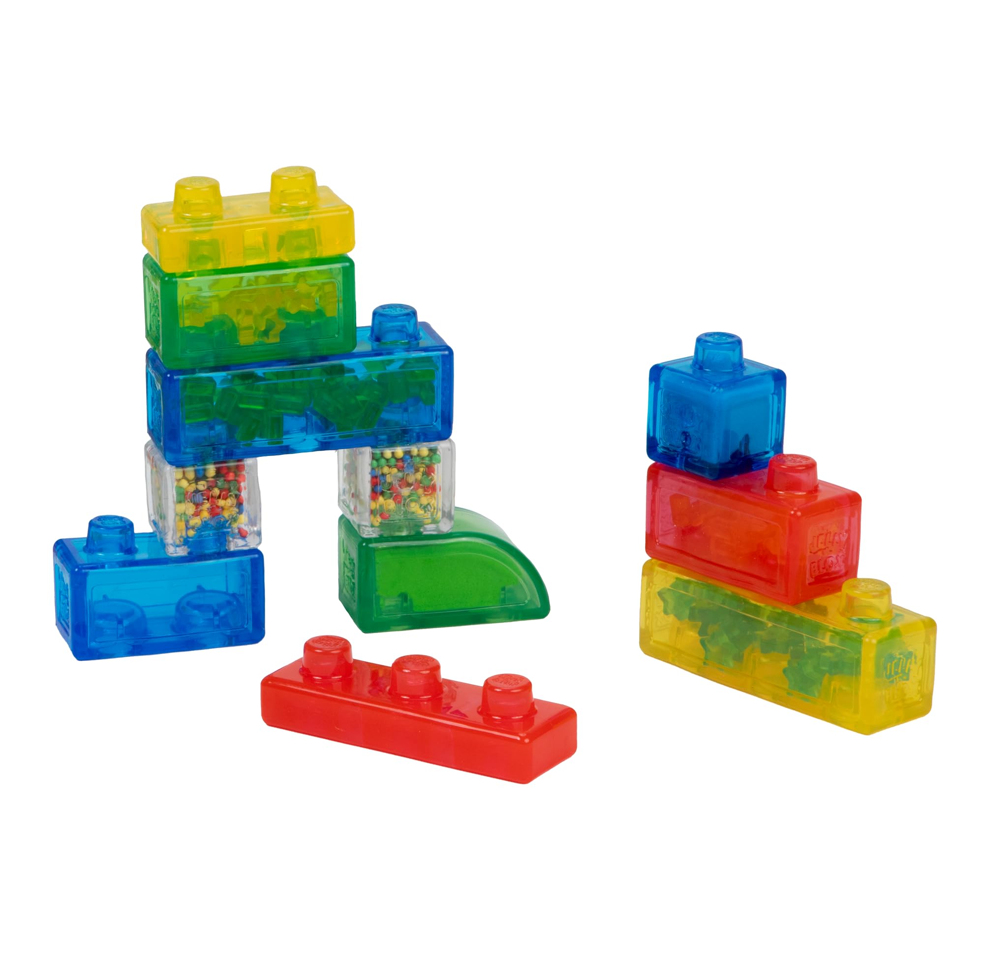 Visiter la boutique Goliath JELLY BLOX - Newbie Kit - 11 Blocs de Construction Tactiles - Jeu de Construction pour Enfants dès 2 Ans - Expérience Sensorielle avec Blocs Extensibles, Souples et Flexibles - Motricité Fine in use