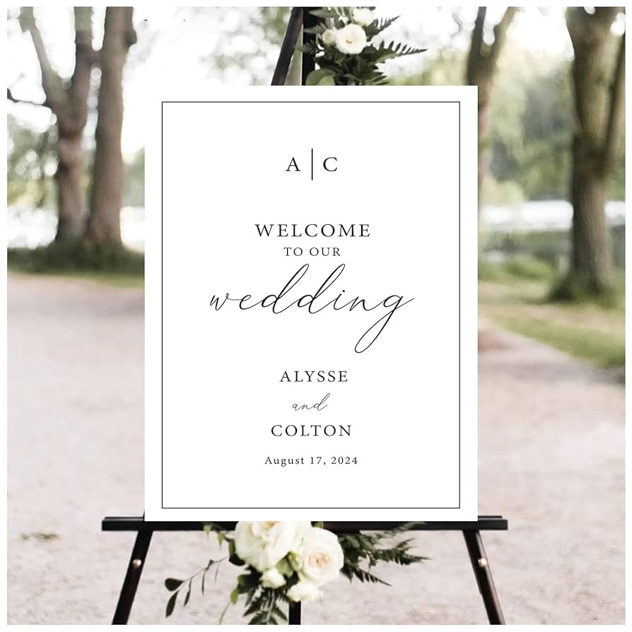 【受注製作品】Wedding Welcome Board Amazon.com: Personalized Name Wedding Welcome Sign Wooden