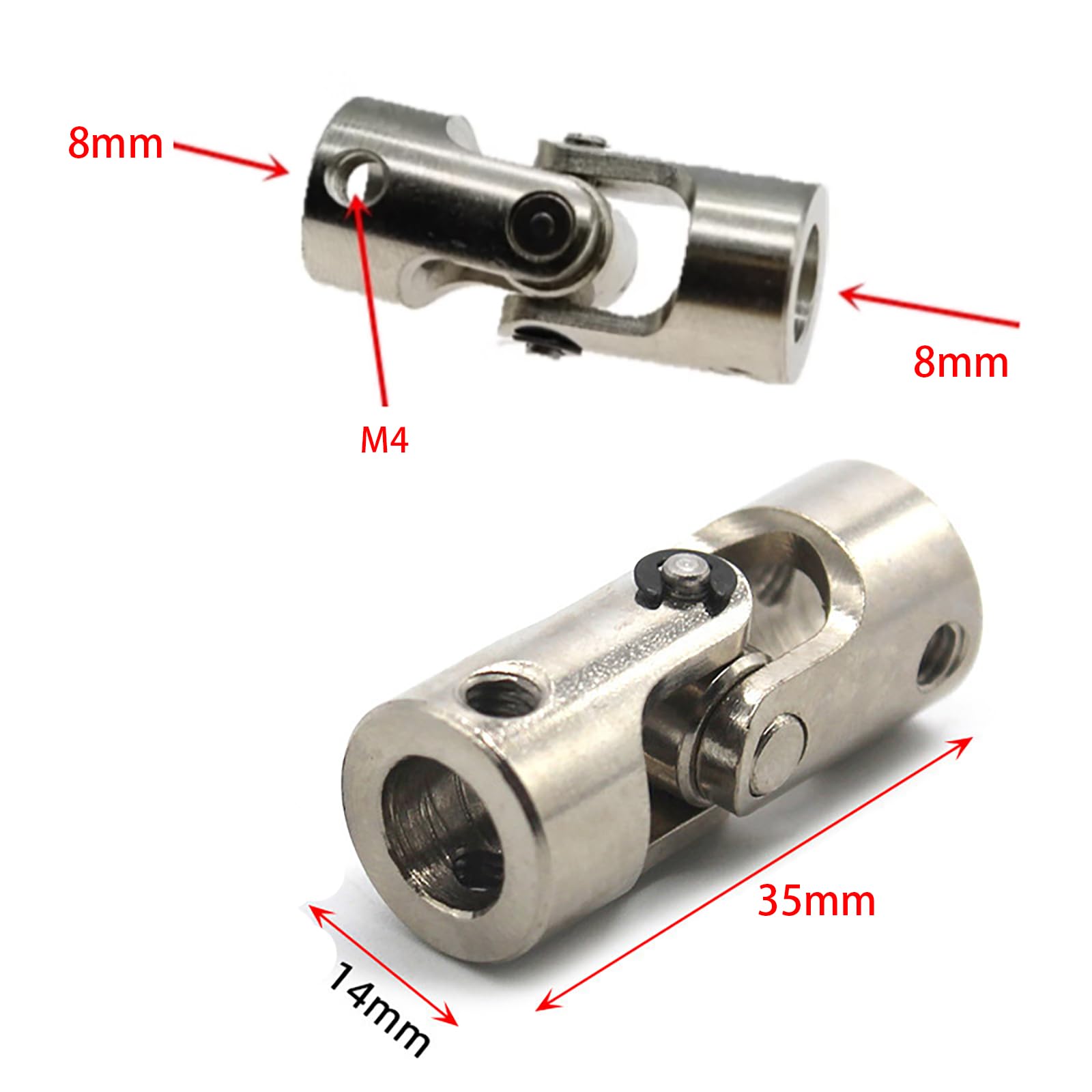 Junta universal 1 pieza 2-10 mm eje de dirección conector cardán para barco coche accesorios DIY (8x8 mm)