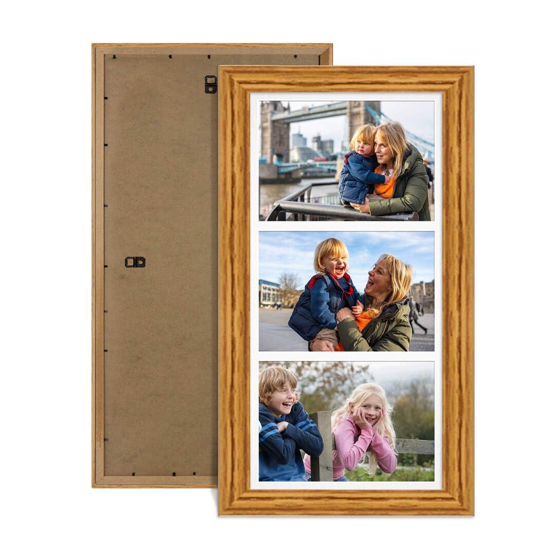 Procut Global 16x8" Classic Oak Photo Frame For Multiple Pictures — image 1