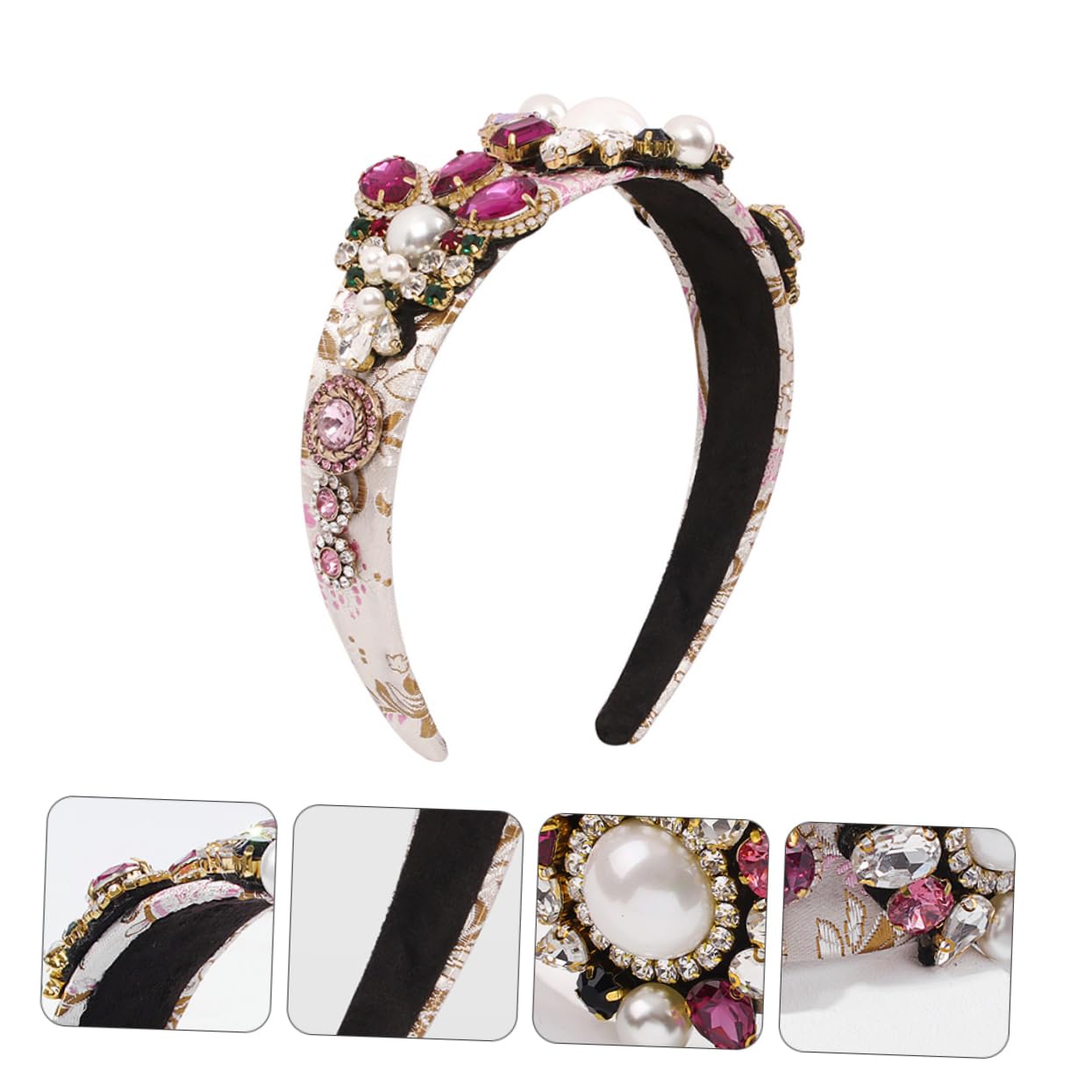 FRCOLOR 3stücke Stylischer Haarreif Für Frauen Mit Luxus-perlen Und Bunten Strasssteinen Accessoire Für Partys Und Besondere Anlässe Komfortabel Und Hautfreundlich