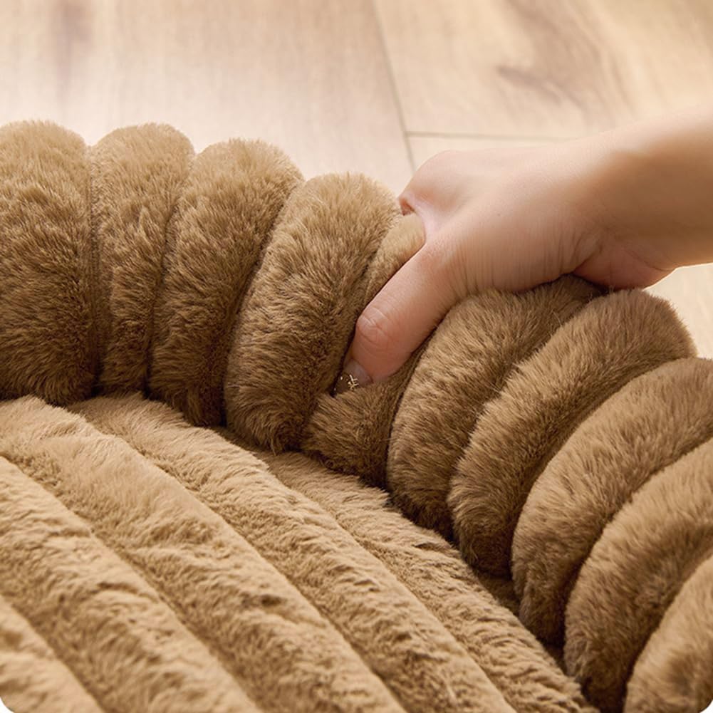 80cm/31.5in Panier Chien/Chat Donut,Lit Ronde en Forme de Beignet,Canapé | Lits pour Animaux Lavable,Coussin Chien Orthopedique,Base antidérapante,Tissu Peluche Doux,Kaki