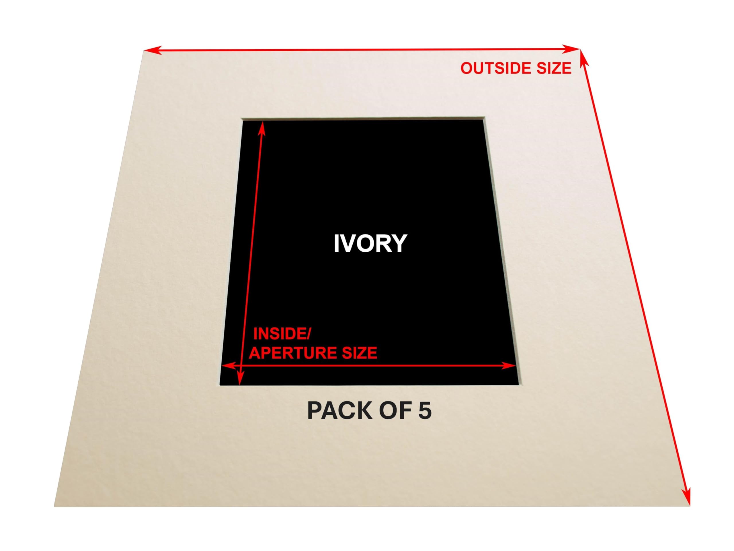 A4 Mount for A5 - Image/Photo/Picture- Ivory - Pack of 5