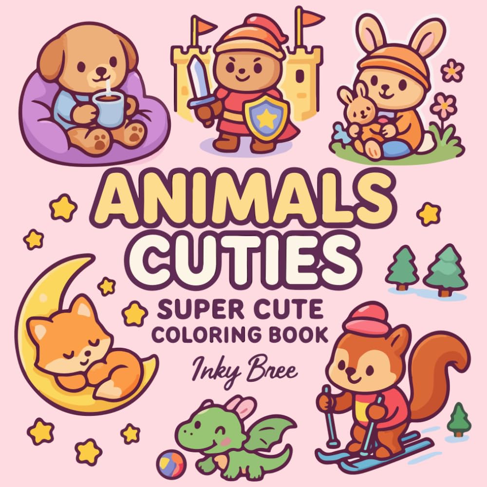 Animals Cuties: Super Cute Coloring Book
