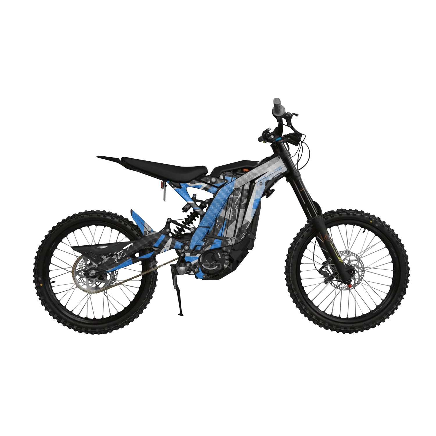 Carbon Fiber Surron Light Bee Graphics Kit Wrap - Grunge Star Blue - Sur-Ron Skin - Premium 3M Vinyl Protective Wrap Decal Cover - Easy to Apply | Crafted in The USA by MightySkins