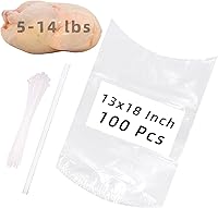 Vista 1 de Bolsas retráctiles para aves de corral, 100 bolsas de pollo de 13 x 18 pulgadas, bolsa termorretráctil para congelador
